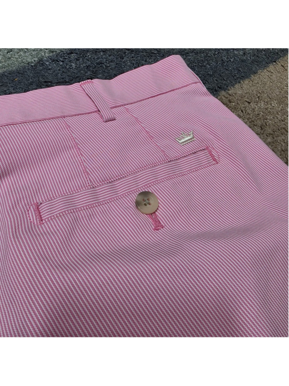 Peter Millar Crown Sport Shorts Mens 40 Pink Stripe Golf Casual Preppy - Picture 4 of 7